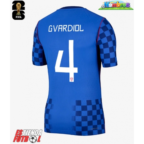 Croacia Josko Gvardiol #4 Segunda Equipación Mundial 2026 Manga Corta